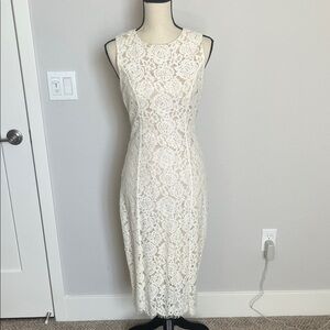 NWOT Lulus Classic Cream Lace Sheath Dress